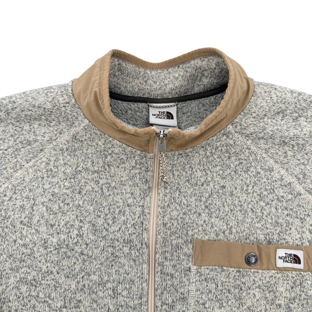 The North Face Mens Gordon Lyons Full Zip Fleece Jacket Gray Tan XL NF0A33R5